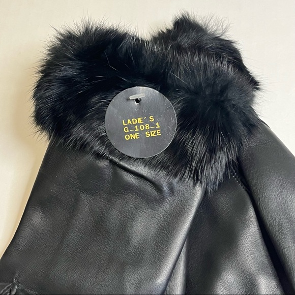 Vintage Rabbit Fur Cuff Gloves One Size - Picture 3 of 6